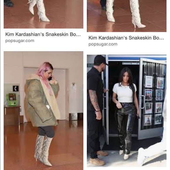 YEEZY SEASON 7 embossed Python Knee High Boot 70MM in Roccia Mesa - Picture 5 of 12